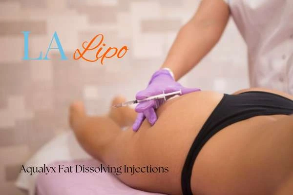 Woman having fat dissolving injections Sheffield on thighs