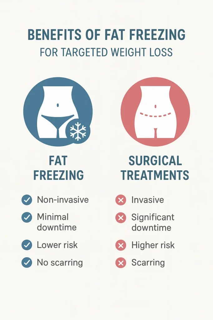 graphic showing the benefits of fat freezing Sheffield