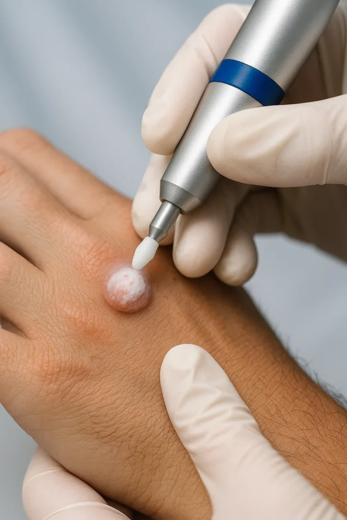 example of wart removal Sheffield using cryopen