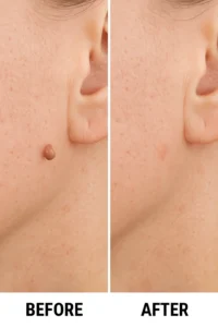 Skin tags removal Sheffield before and after