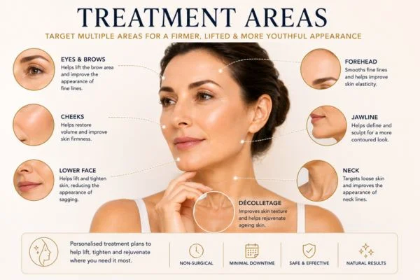 Areas of treatment for the ultimate lift tighten treatment Sheffield